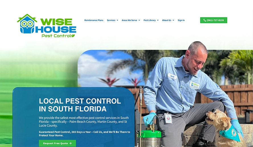 Featured Image Wise House Pest Control Main Page Screenshot